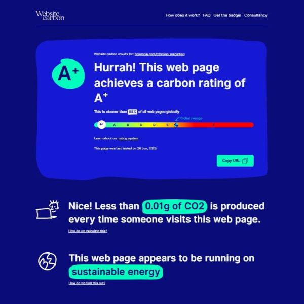 Website Carbon - A+ karbon derecesi